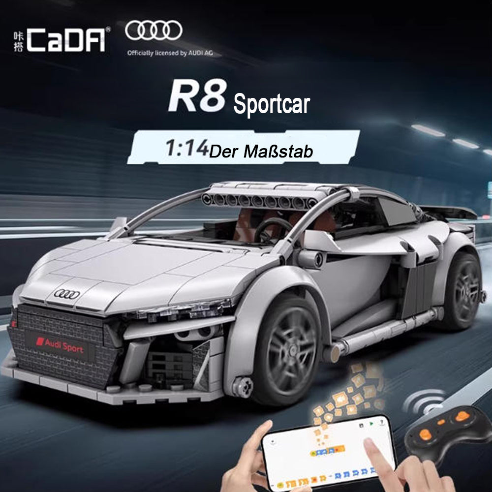 Technik Auto für Audi R8 Coupe 2019, CADA C57012W, Technik Auto KIemmbausteine, Maßstab 1: 14 Modell, 536 Teile Technik C57012 Bausatz
