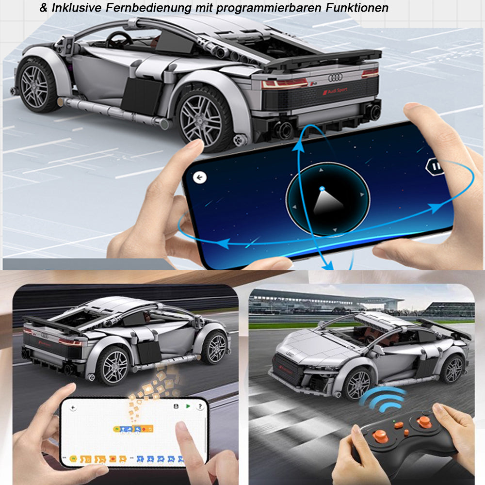 Technik Auto für Audi R8 Coupe 2019, CADA C57012W, Technik Auto KIemmbausteine, Maßstab 1: 14 Modell, 536 Teile Technik C57012 Bausatz