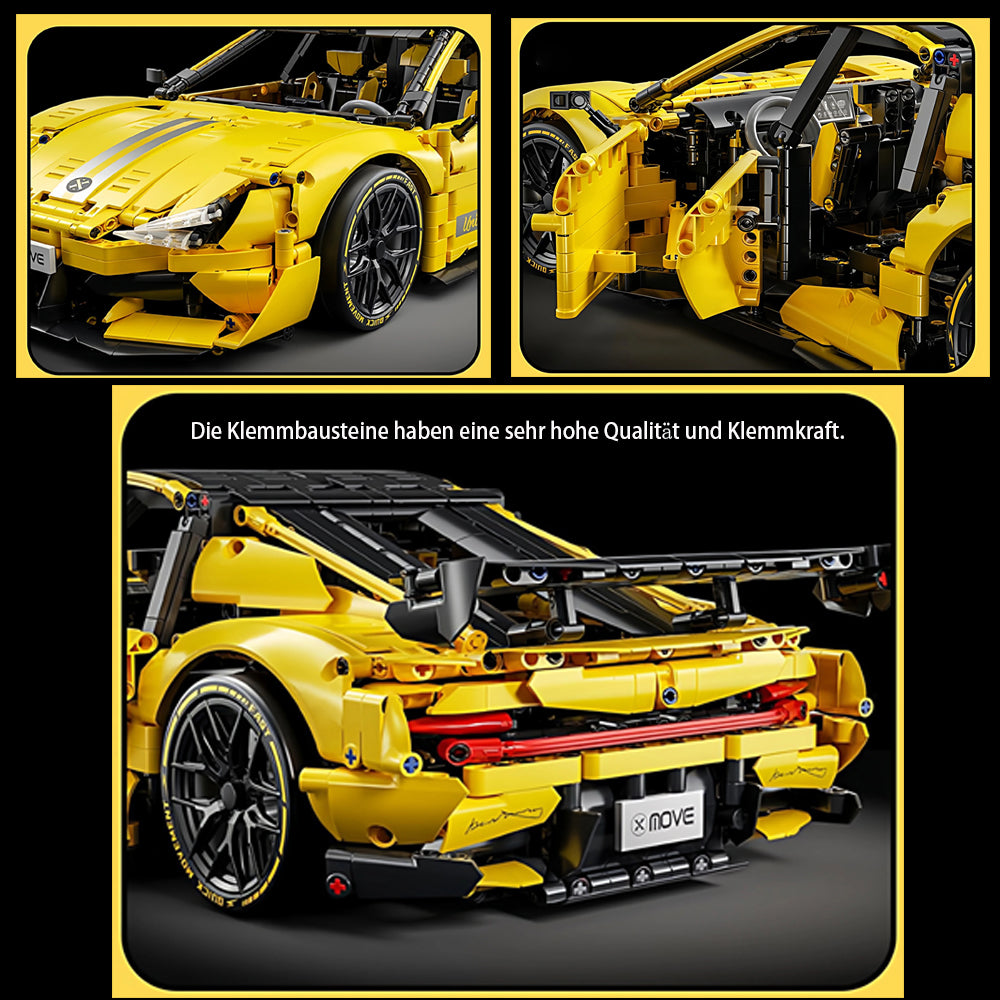 Technik Auto für Xiaomi SU7 Ultra, Technik Rennauto KIemmbausteine, Maßstab 1: 10 Modell,  2000+ Teile Technik 66649 Bausatz