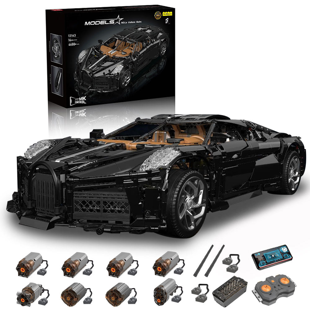 Bugatti Chiron, Mould King 13163 MOC Auto KIemmbausteine (3599 Teile)