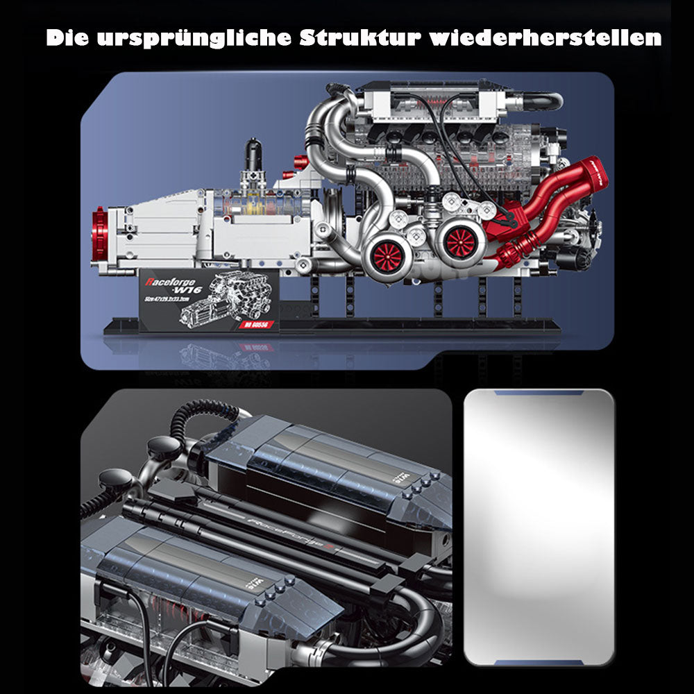 Technik W16 Engine Bugatti W16 Motor, 2520 TeiIe