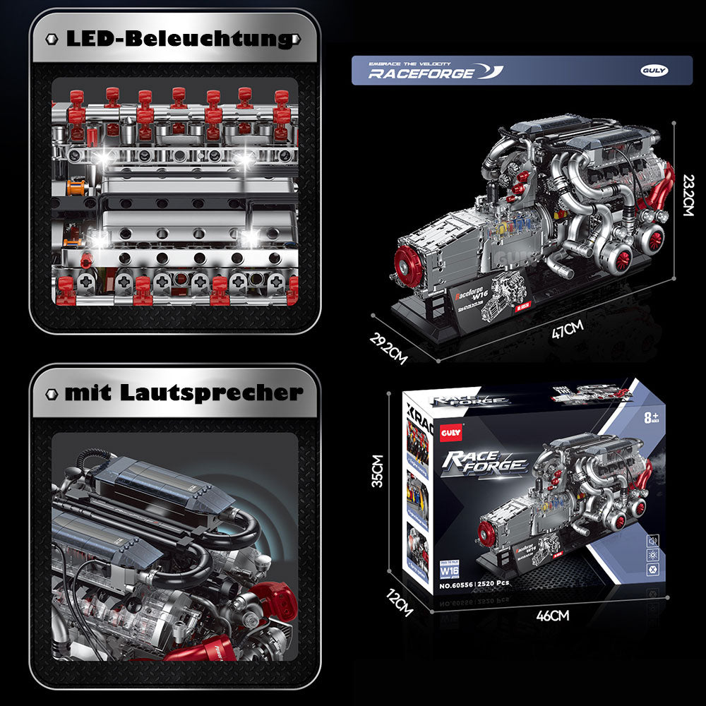 Technik W16 Engine Bugatti W16 Motor, 2520 TeiIe
