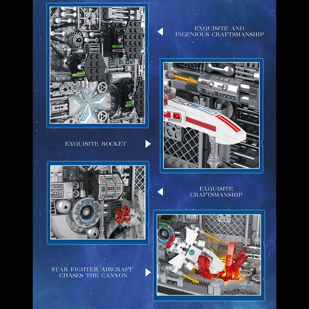 Todesstern Buch Star Revenge Bausteine Bausatz, 3058 Klemmbausteine MOC Death Star Trench Run, Space Wars, Sammlerstück zum Ausstellen Modell, Geschenk für Erwachsene