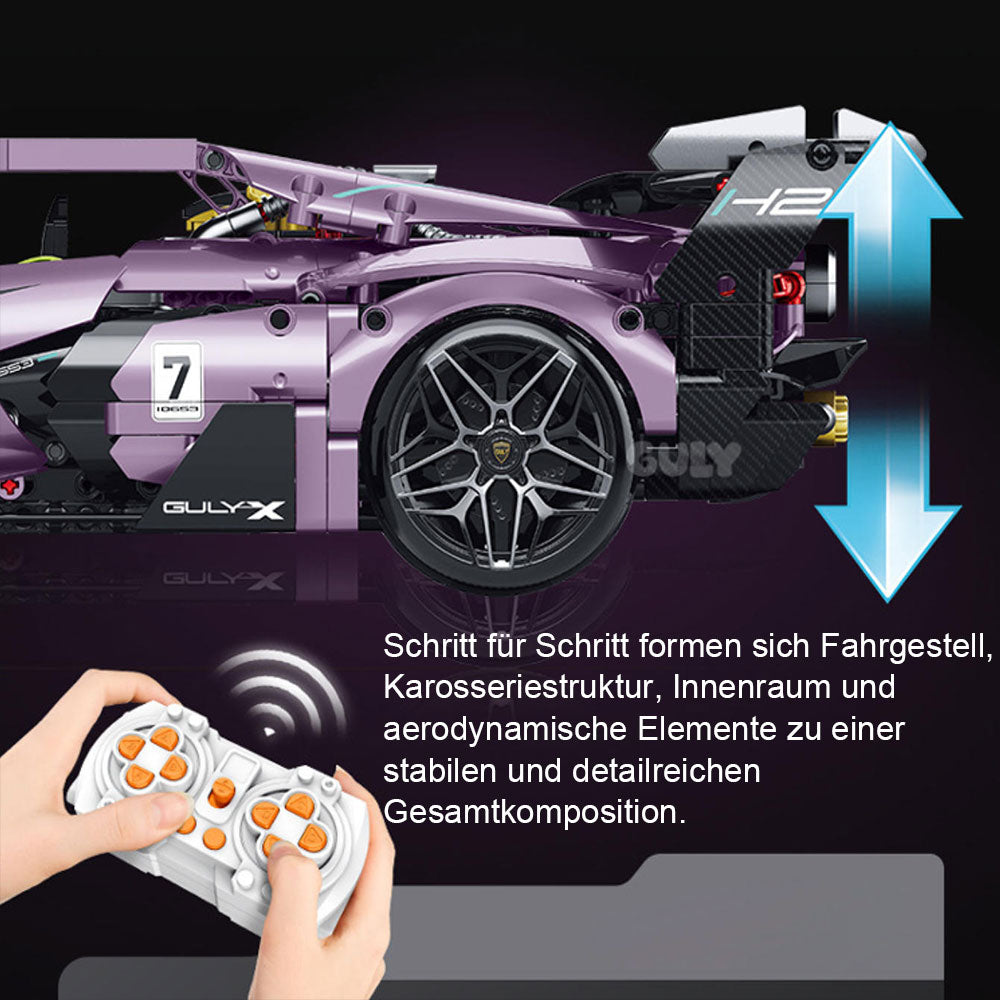 Technik Auto für Lamborghini Revuelto Hypercar, Technik Auto mit 6 Motoren Technik Auto Bausatz MOC Auto KIemmbausteine für Lamborghini Technik Auto, Originalverpackung