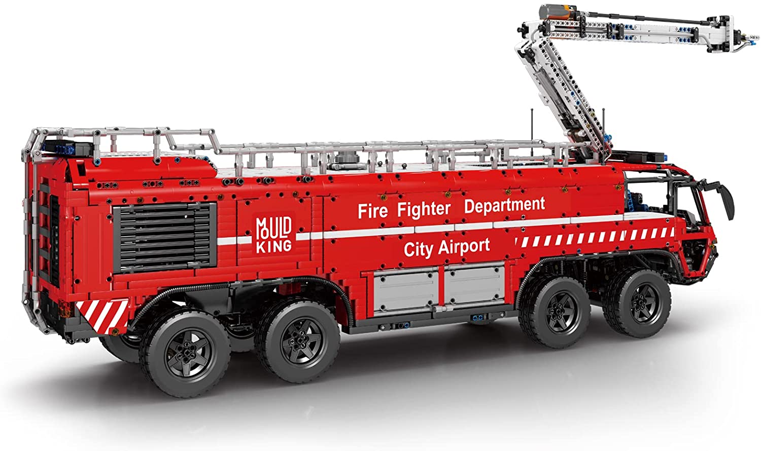 Technik Flughafen Rettungsfahrzeug Modell 6653 Teile Set zusammenbaut (Fernbedienung & APP-Steuerung R/C) Wasserspray Klemmbausteine Bausatz kompatibel mit Lego Technik