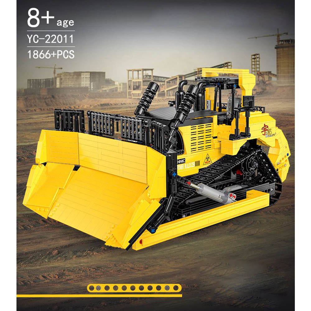 Technik Bulldozer Modell, 1866 Teile Technik Ferngesteuert Planierraupe mit 7 Motor, MOC Klemmbausteine Bauset Kompatibel mit Lego Technik