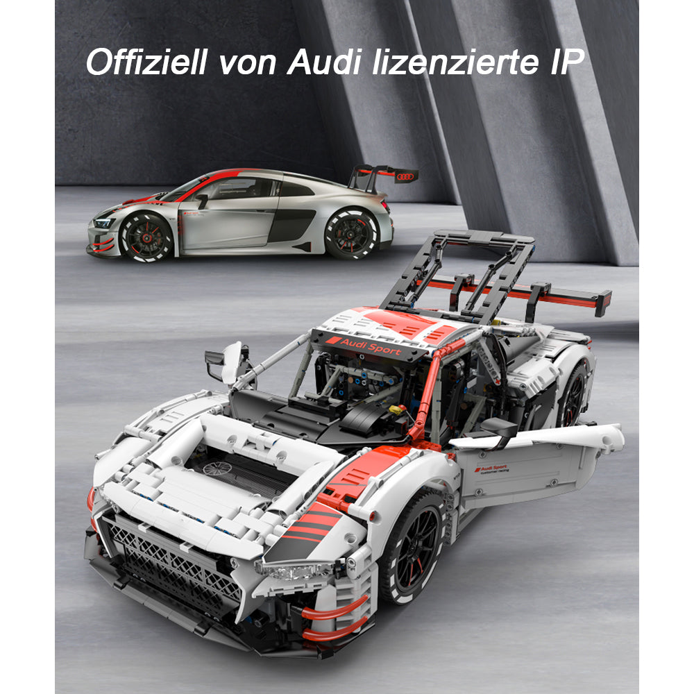 Audi R8 LMS GT3 Modell, Technik Rennwagen mit Motoren, LEDs Modell, Technik Ferngesteuert Auto Klemmbausteine Modellbau Kompatibel mit Lego Technik Auto