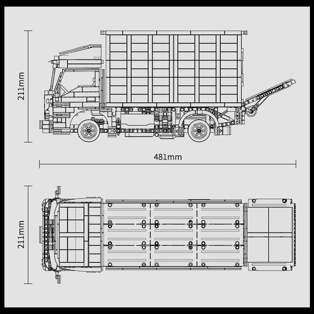 Technik LKW Ferngesteuert, Technik Container YC 22010, Technik Truck Modell, 1755 Teile Technik LKW Modell Bauset Kompatibel mit Lego Technik LKW