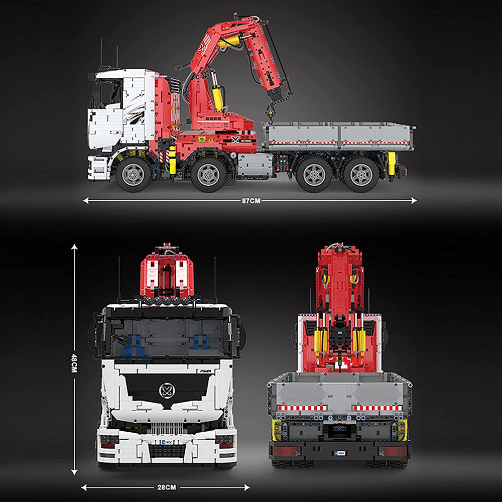 Technik Kran LKW, 8238 Teile Technik Pneumatik Truck mit Kran, Technic Ferngesteuert Auto mit 8 Motoren Bausatz Kompatibel mit Lego Technik