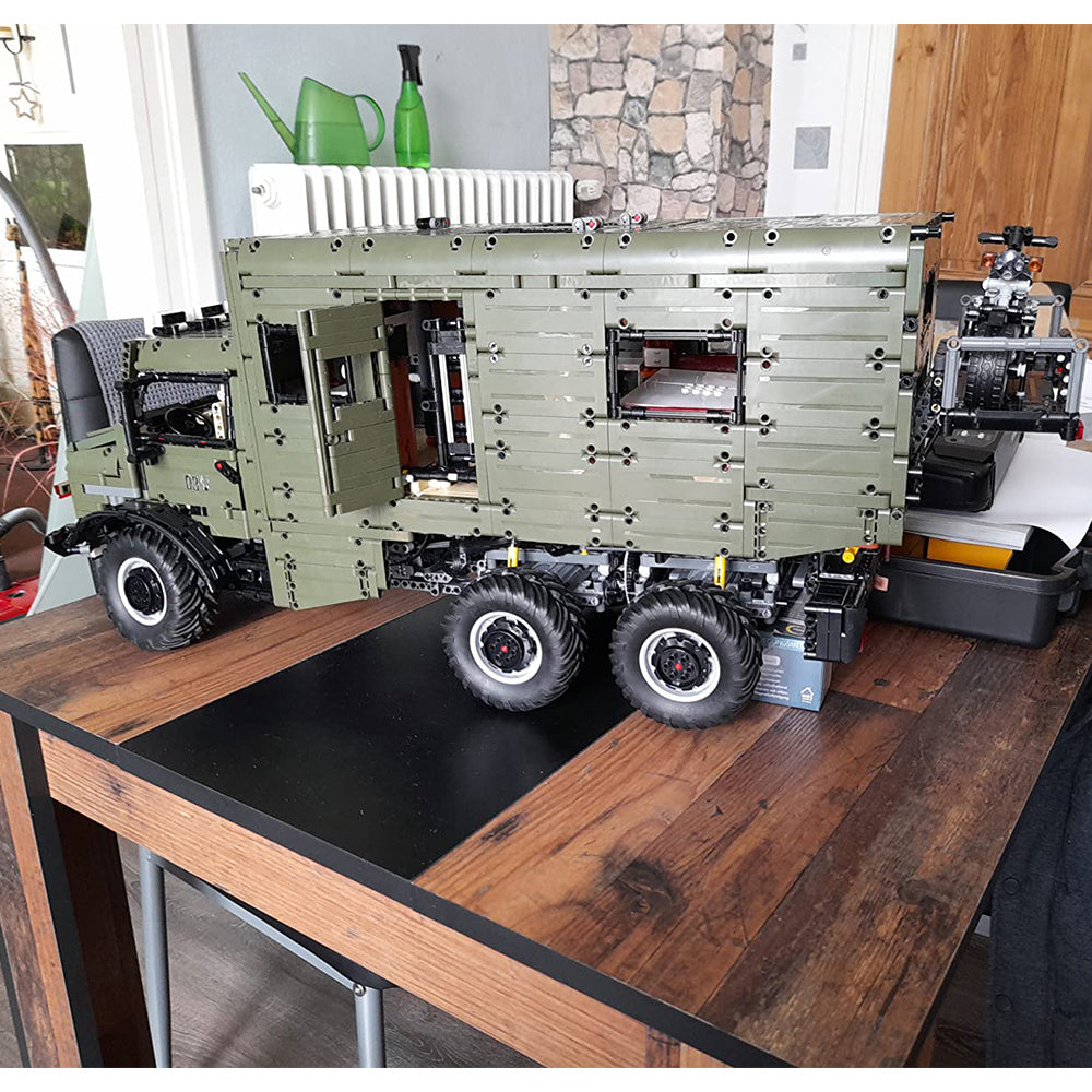 Technik Wohnwagen 6x6 Off-Road Truck, RAEL LE-J907, 6689 Teile Ferngesteuert Auto mit 9 Motor, Campingaufbau, Technic Riesigen Truck Modell Bausatz Kompatibel mit Lego Technik