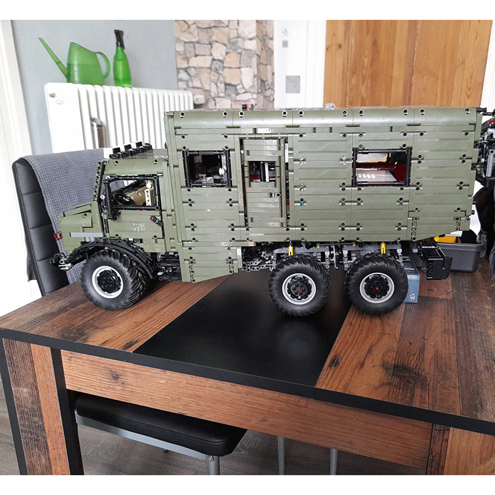 Technik Wohnwagen 6x6 Off-Road Truck, RAEL LE-J907, 6689 Teile Ferngesteuert Auto mit 9 Motor, Campingaufbau, Technic Riesigen Truck Modell Bausatz Kompatibel mit Lego Technik