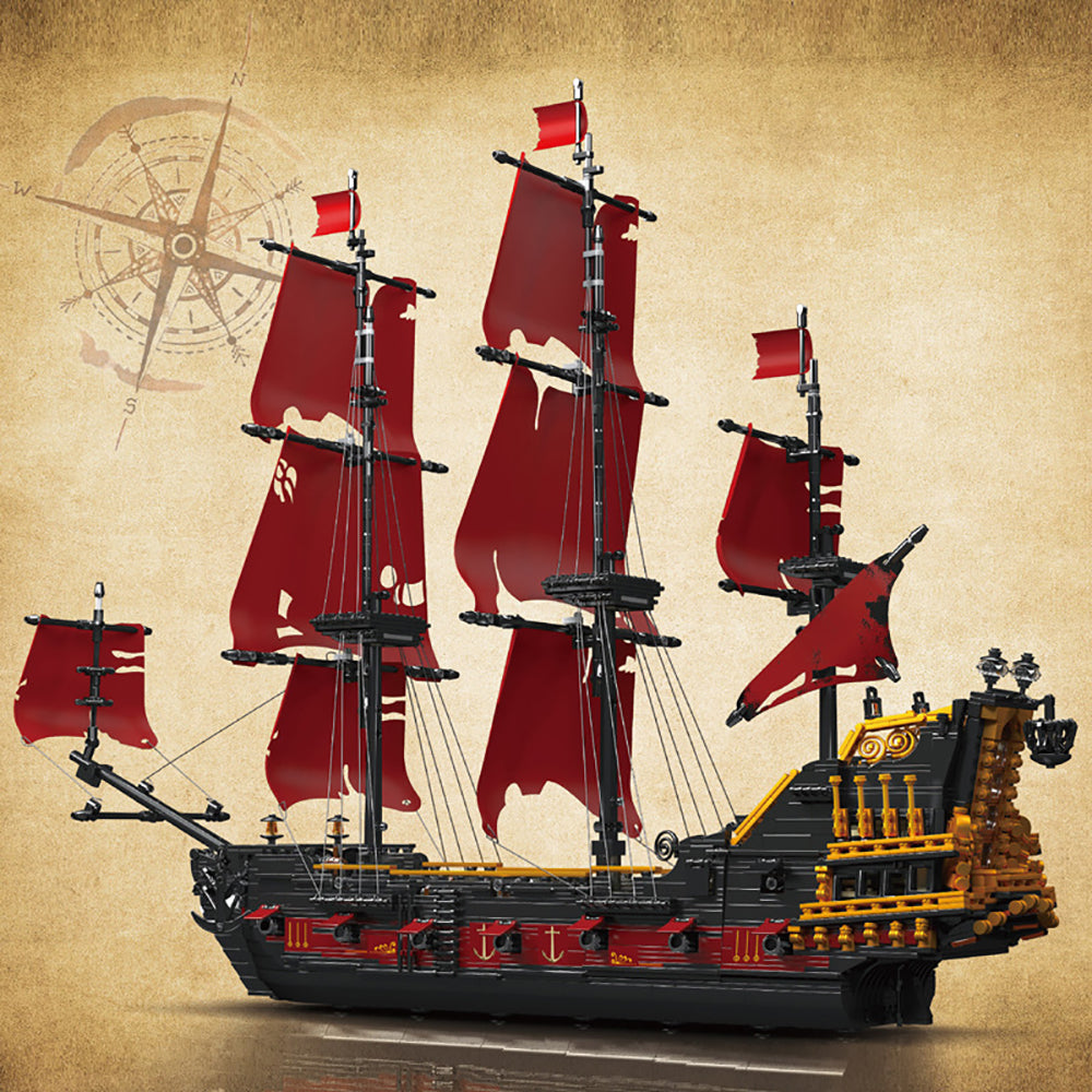 Queen Anne's Revenge Piratenschiff Modell, 3139 Teile Segelschiff Modell Schiff Klemmbausteine Piratenschiff groß Modelbau Kompatibel mit Lego Piraten