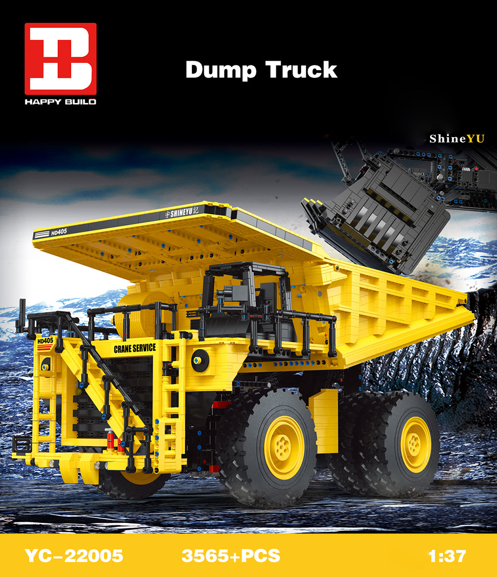 Technik Liebherr Dumper mit 6 Motoren, App Steuerung Modellbausatz, QC-YC22005 Technik LKW Ferngesteuert Dumper Bauset Kompatibel mit Lego Technik