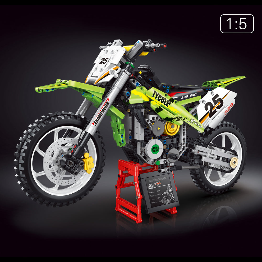 Technik Motorrad Kawasaki Motorrad Modell, T4018 Technik Motorrad Bauset Kompatibel mit Lego Technik