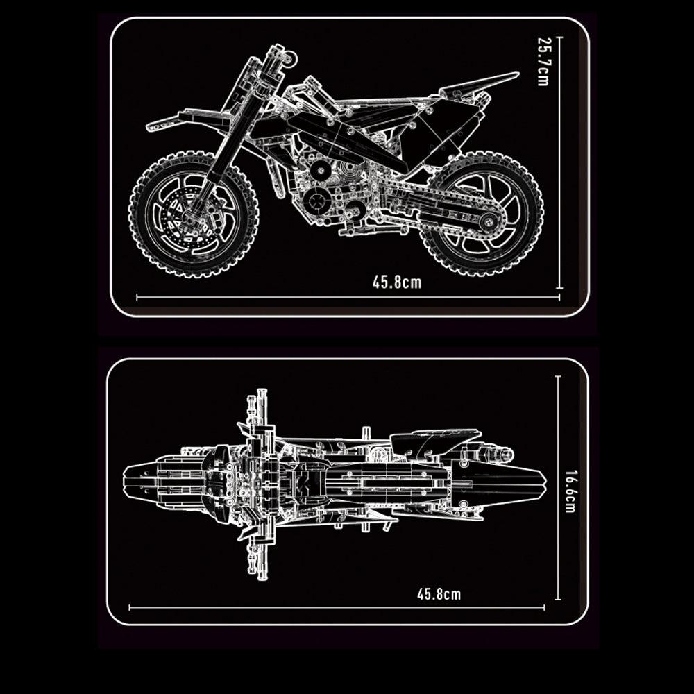 Technik Motorrad Kawasaki Motorrad Modell, T4018 Technik Motorrad Bauset Kompatibel mit Lego Technik