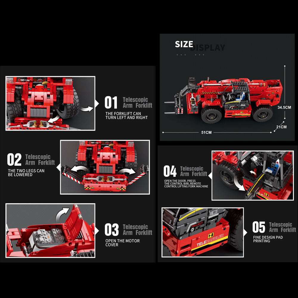 Technik Kranwagen Ferngesteuert, Technic Kran 22020, Technik Kranwagen Groß, 2260 Teile Geländegängiger Kranwagen Modell Bauset Kompatibel mit Lego Technik