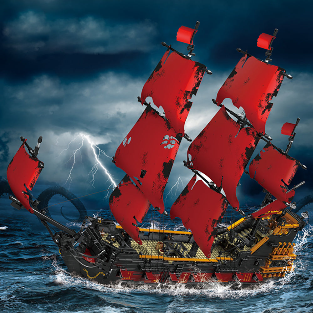 Queen Anne's Revenge Piratenschiff Modell, 3139 Teile Segelschiff Modell Schiff Klemmbausteine Piratenschiff groß Modelbau Kompatibel mit Lego Piraten