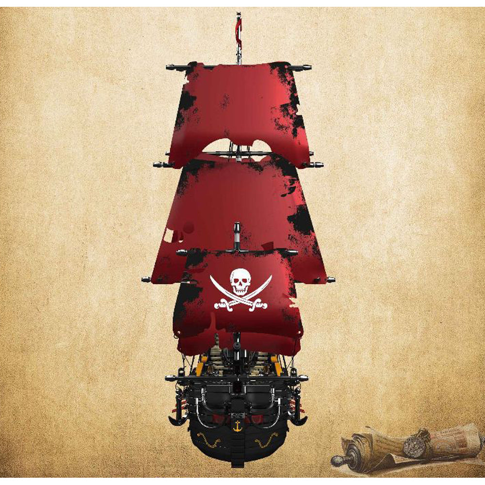 Queen Anne's Revenge Piratenschiff Modell, 3139 Teile Segelschiff Modell Schiff Klemmbausteine Piratenschiff groß Modelbau Kompatibel mit Lego Piraten