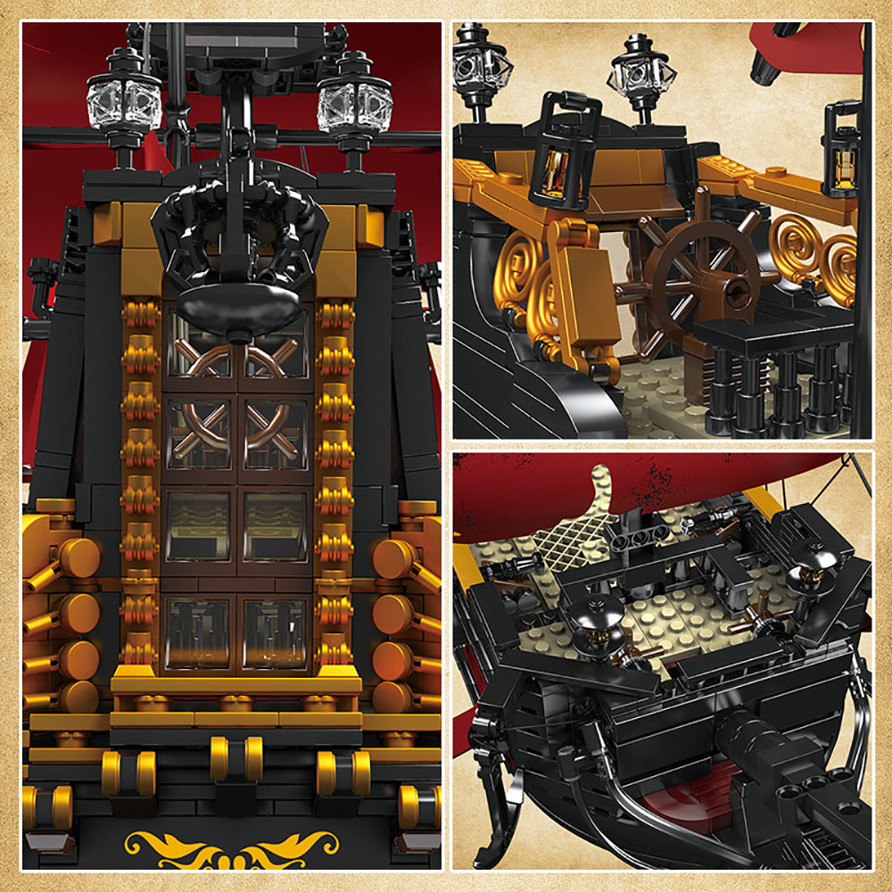 Queen Anne's Revenge Piratenschiff Modell, 3139 Teile Segelschiff Modell Schiff Klemmbausteine Piratenschiff groß Modelbau Kompatibel mit Lego Piraten