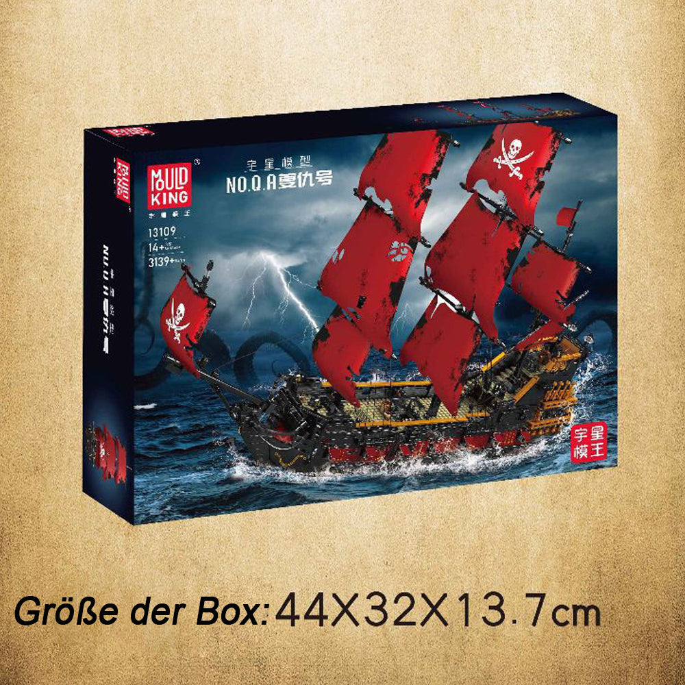 Queen Anne's Revenge Piratenschiff Modell, 3139 Teile Segelschiff Modell Schiff Klemmbausteine Piratenschiff groß Modelbau Kompatibel mit Lego Piraten