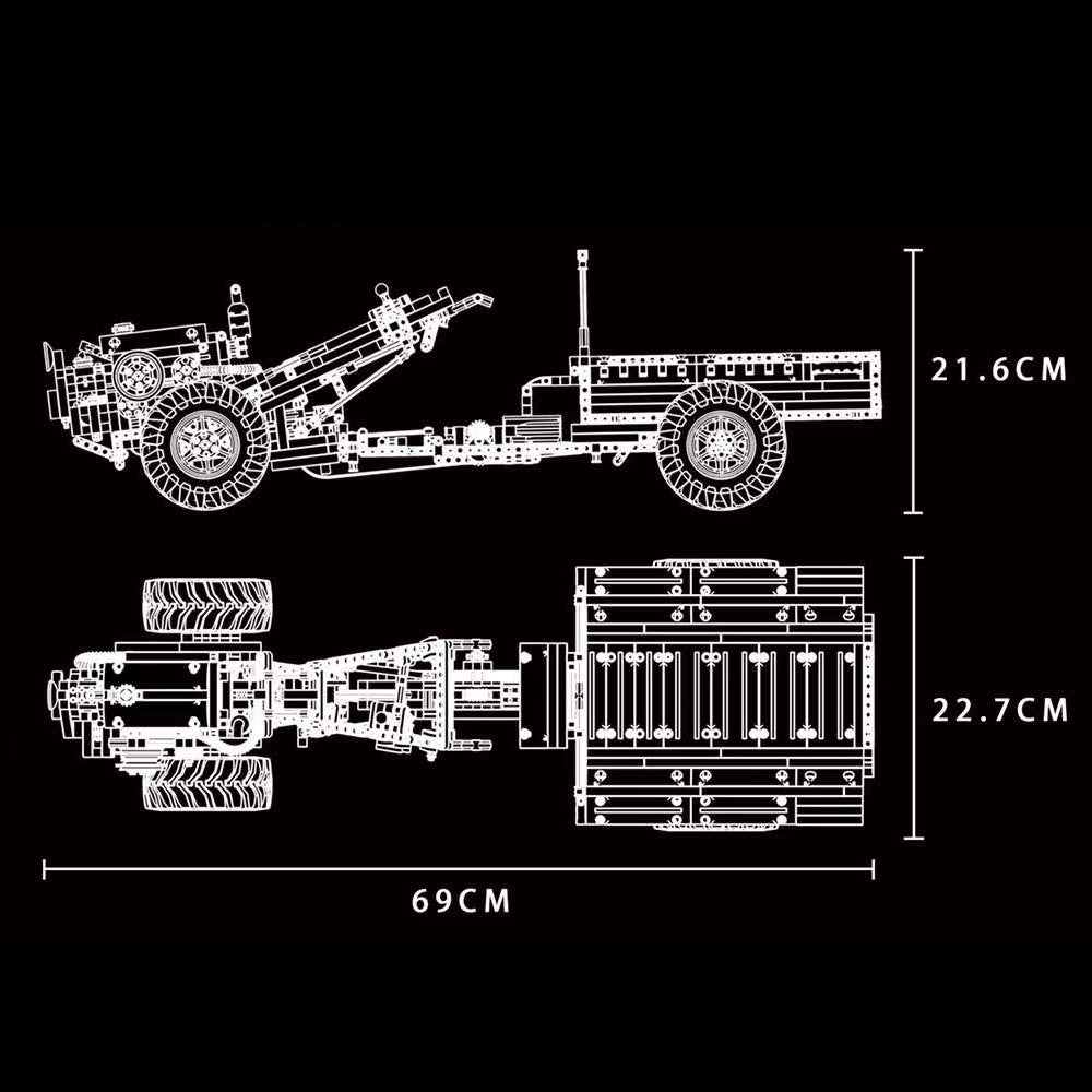Technik Traktor Model, Mould King 17005, 1312 Teile Technik Ferngesteuert Traktor mit Motoren Bausatz Moc Klemmbausteine Kompatibel mit Lego Technik