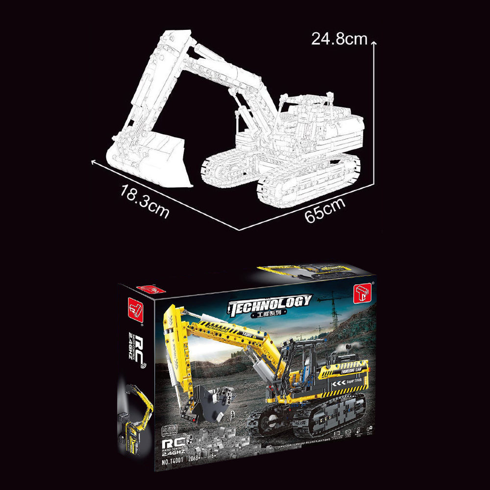Technik Bagger Ferngesteuert, 2068 Teile Technik Raupenbagger Technic Ferngesteuert Bagger mit 6 Motor Modellbau Klemmbausteine Kompatibel mit Lego Technik