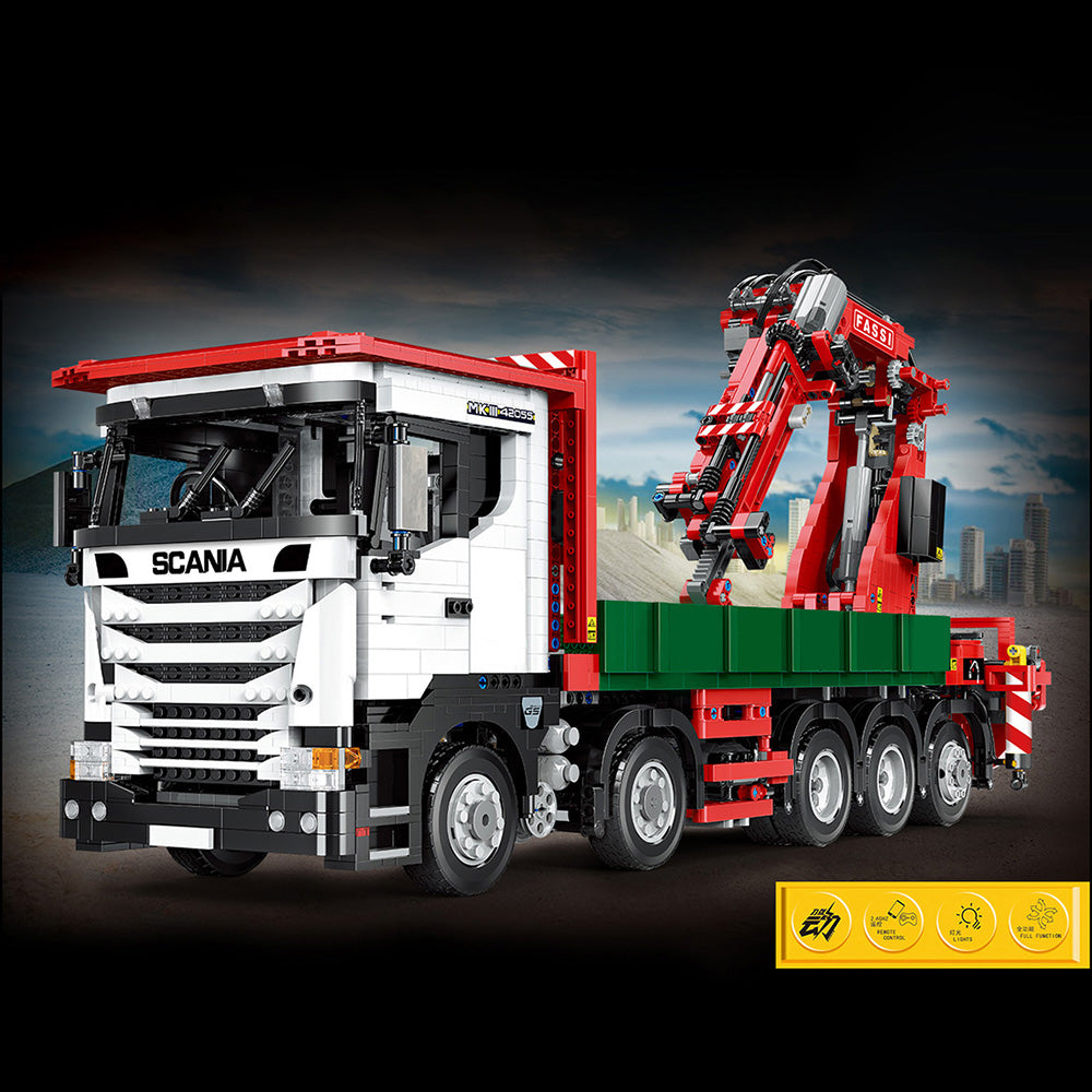 Technik Kran LKW Technic Ferngesteuert Kranwagen, 3925 Teile Technik Kranwagen Modell mit 8 Motoren, Akku/Empfänger und Fernsteuerung Set