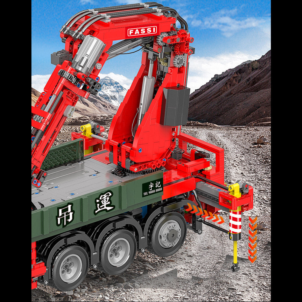 Technik Kran LKW Technic Ferngesteuert Kranwagen, 3925 Teile Technik Kranwagen Modell mit 8 Motoren, Akku/Empfänger und Fernsteuerung Set