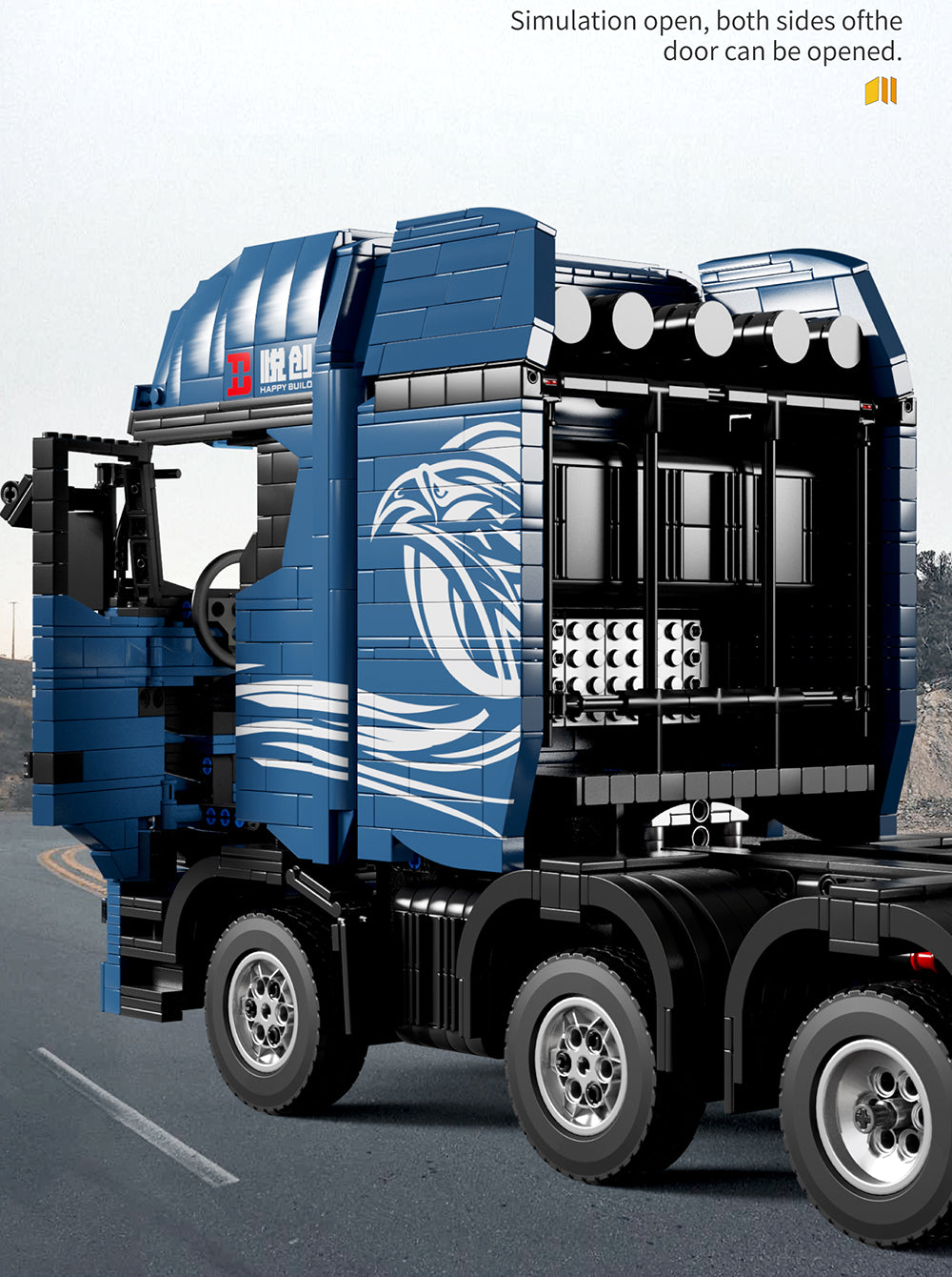 Technik LKW Ferngesteuert, YC-22013 Technic LKW, 2651 Teile Technik Truck mit 4 Motoren, LEDs Bauset Kompatibel mit Lego Technik