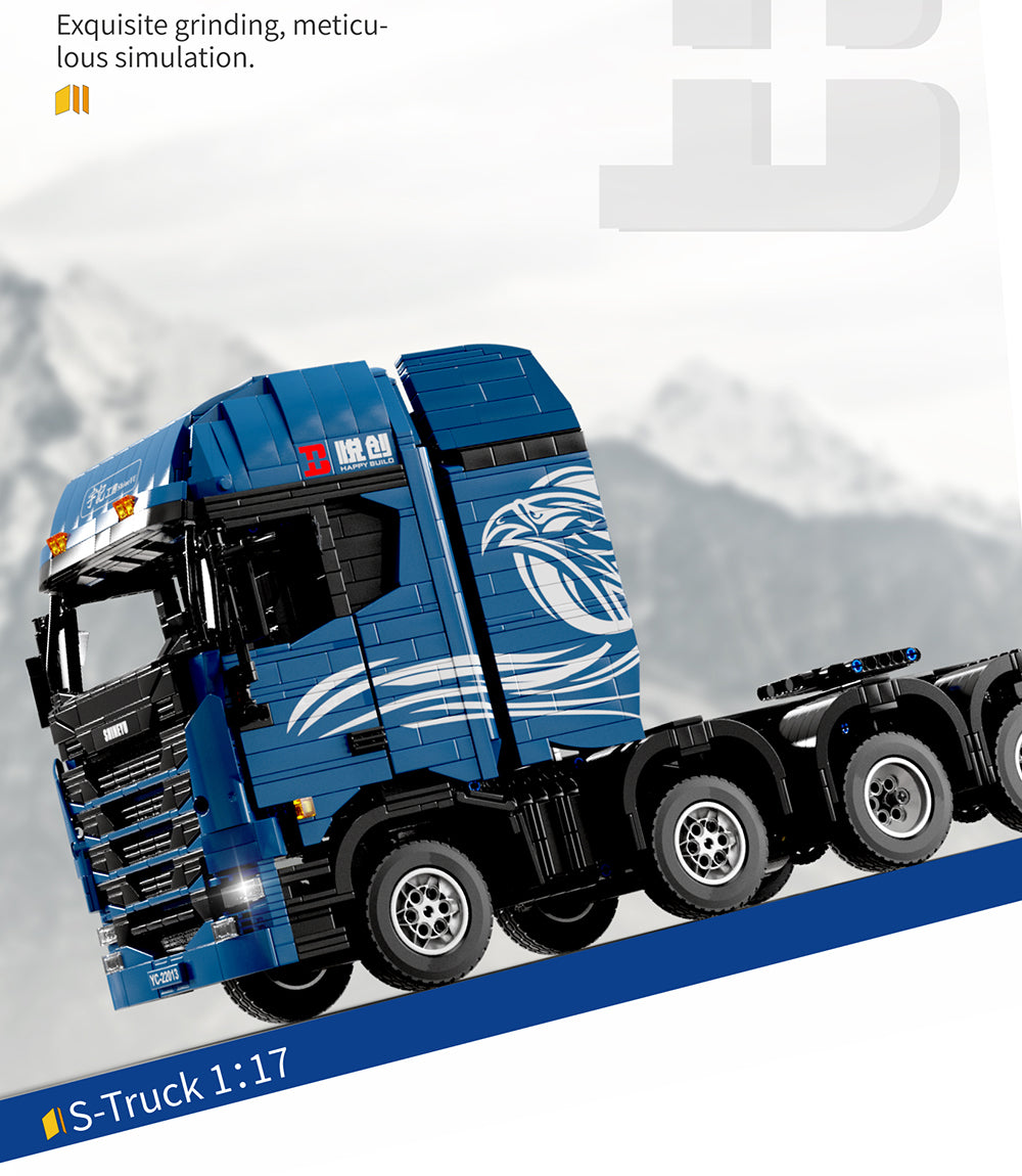 Technik LKW Ferngesteuert, YC-22013 Technic LKW, 2651 Teile Technik Truck mit 4 Motoren, LEDs Bauset Kompatibel mit Lego Technik